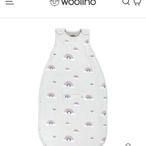 Woolino Rainbow Print Kids Pajamas Sleep Sack - White